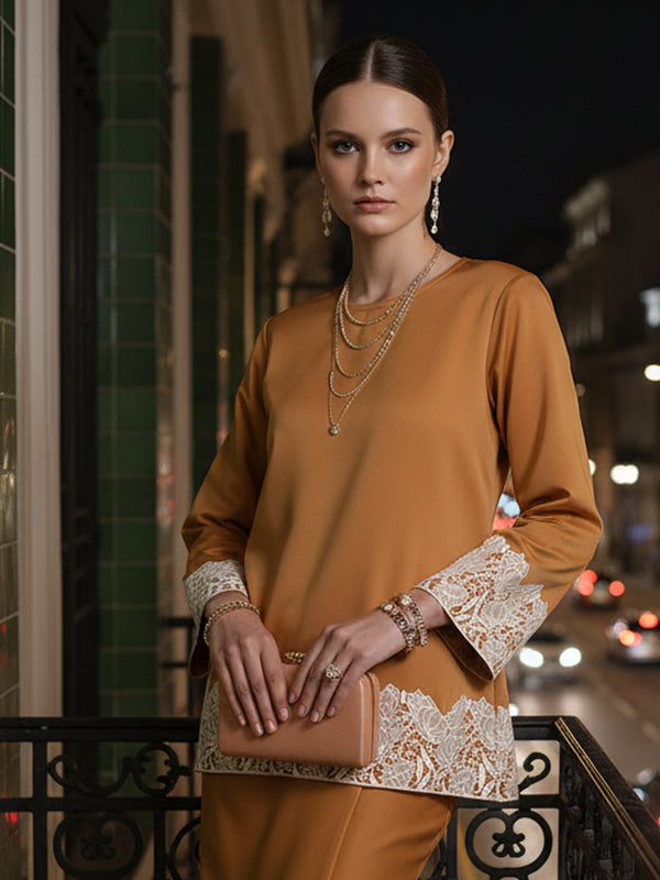 BAJU KURUNG KEDAH JULYA (TANGERINE)